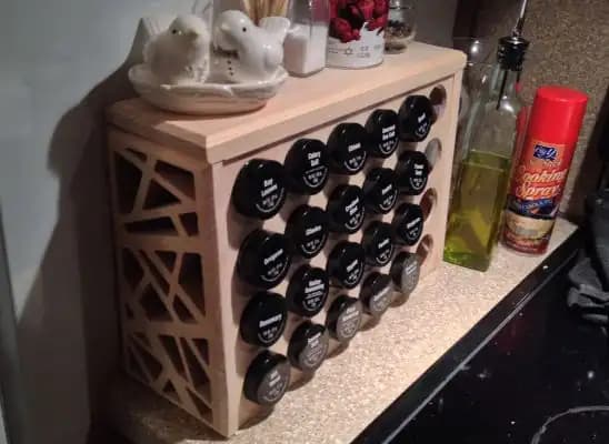 CNC crafted spice rack