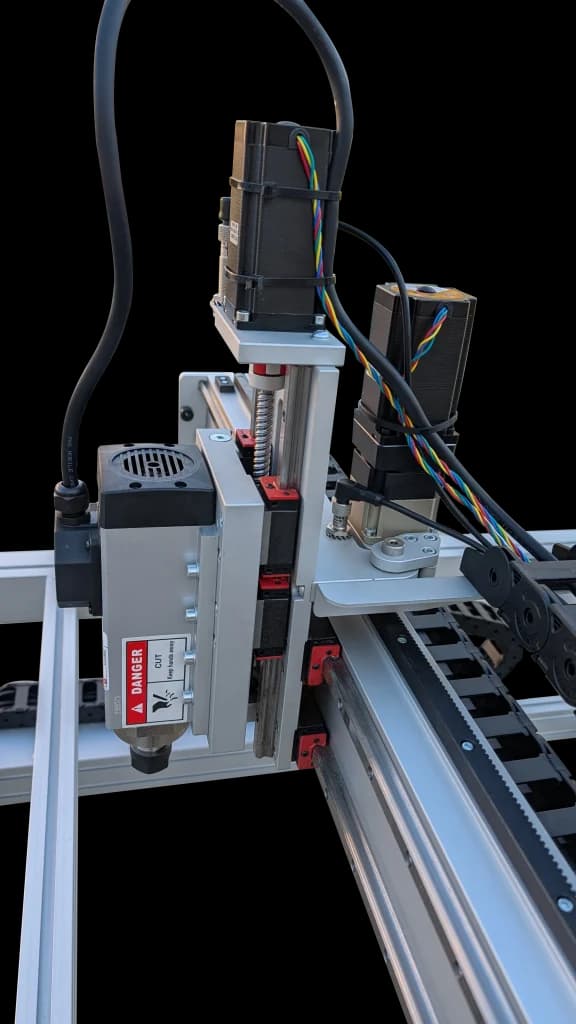 Ball screw Z-axis assembly close-up